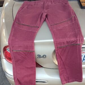 Men's Slim Straight Jeans - Burgundy